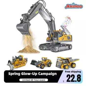 RC Construction Truck, 2.4G High Tech 11 Channels RC Экскаватор Самосвалы Бульдозер Сплав Пластик Инженерная Машина Электронные Игрушки Dump Truck