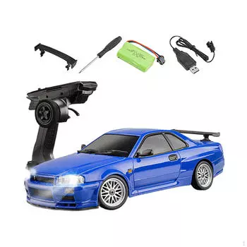 RC Drift Car Drifting Tire Sports Race 1/18 4WD High Speed Model Vehicle for Birthday Gifts Age silvery