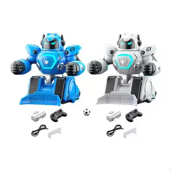 RC Ejecting Battle Robots Charger Fighting Set для подростков, мальчиков и детей white and blue