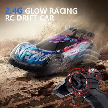 RC радиоуправляемый дрейф гоночный автомобиль модель красочная световая ручка детская электрическая игрушка радиоуправляемый автомобиль оранжевый