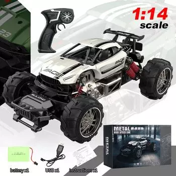 Rc Remote Control Car Alloy High-Speed Car Big Foot Four-Wheel Drive Off-Road Vehicle Mountain Climbing Car Children S Toy Car 1:14