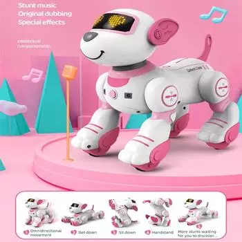 RC робот электронная собака робот собака трюковая ходячая танцевальная игрушка интеллектуальный сенсорный пульт дистанционного управления электрический питомец для детских игрушек синий