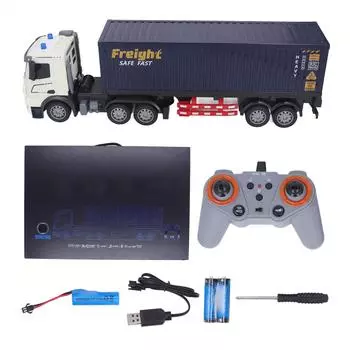 RC Semi Truck с прицепом Real Light Sound Simulation RC Transport Vehicle с перезаряжаемым аккумулятором