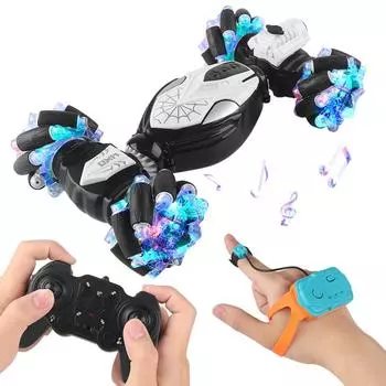 RC Stunt Car 2.4G Remote Control Cars RC Watch Gesture Sensor LED Rotation Gift Electronic Toy for Kids Boys синий/красный