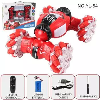 RC Stunt Car, 2.4GHz 4WD Пульт дистанционного управления Датчик жестов Игрушечные машинки, Двухсторонний вращающийся внедорожник Перевороты на 360°, Игрушечные машинки для мальчиков и девочек День рождения YL-70