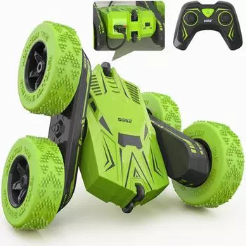 RC Stunt Car Toy Gift, 4WD Автомобиль с дистанционным управлением и 2-сторонним вращающимся на 360 градусов радиоуправляемым автомобилем для детей