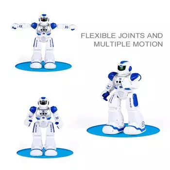 RC умный робот ходьба/скольжение/поворот вокруг/музыкальный танцевальный датчик жестов детская игрушка синий