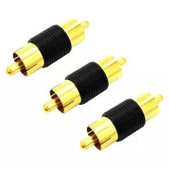 RCA Male to RCA Male Relay Adapter 3 шт. RCA Connector Extension Adapter RCA Plug Позолоченный разъем для видео аудио AV