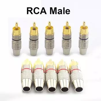 RCA-штекер без пайки, адаптер для аудиокабеля, видеокамера видеонаблюдения, без пайки 2pcs