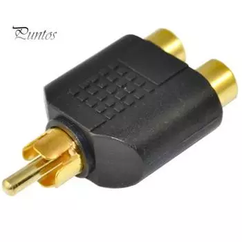 RCA штекер на двойную розетку AV аудио-видео сигнал Y-разветвитель адаптер