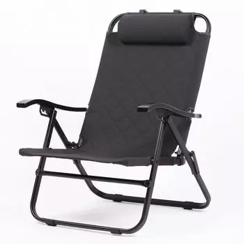 RcrCamp Откидное низкое кресло с сумкой для хранения Черное откидное низкое кресло 4 уровня Одеяло из огнестойкого алюминия Откидное кресло Расслабляющее высокое кресло