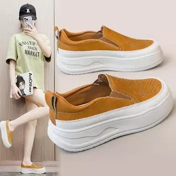 RD1901-1 Новые полые белые туфли, женские весенне-летние туфли с приподнятой подошвой, туфли-лодочки, износостойкие повседневные туфли 35