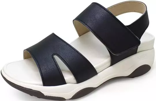 RE3001 Босоножки на танкетке с регулируемым задником, легко изготавливаются в см 3E [Regetta] для женщин, на липучке, с ремнем, с ремнем, износостойкие, устойчивые к усталости, нескользящие, Япония, чёрный