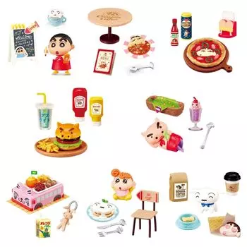 Re-ment Crayon Shin-chan Crayon Cafe BOX продукт, 8 видов, 8 штук, примерно В115 x Ш70 x Г50 мм