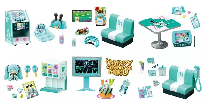RE-MENT Hatsune Miku Miku Miku Караоке 1BOX Приблизительно. В120 x Ш145 x Г185 мм ATBC-ПВХ, АБС