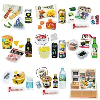 Re-ment Petit Sample Light Drink в магазине у дома 1 КОРОБКА Приблизительно В80 x Ш70 x Г40 мм Изготовлен из ПВХ, АБС