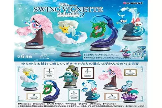 Re-ment Pokemon SWING VIGNETTE Collection 2 BOX продукта, 6 видов, 6 штук