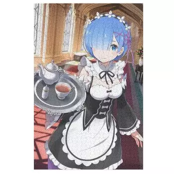 Re Zero Rem Emilia Puzzle Recreational Anime Goods Популярная игрушка First Choice Деревянный Манга Настенный декор Подарок Взрослым Унисекс Энтузиастам Подарок на день рождения (3
