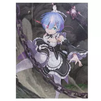 Re Zero Rem Emilia Puzzle Recreational Anime Goods Популярная игрушка First Choice Деревянный Манга Настенный декор Подарок Взрослым Унисекс Энтузиастам Подарок на день рождения (3