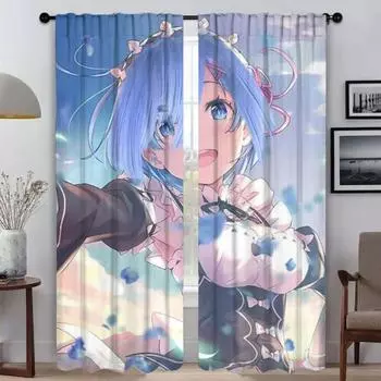 Re-zero Современные Шторы Для Гостиной 2 Части Разделительная Штора Затемнение Шторы Украшения Хэллоуин Шторы Для Спальни Оттенки Кухня W50xH70cmx2pcs-CL