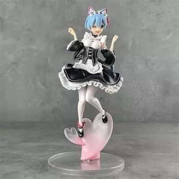 ре: Жизнь с нуля в другом мире Рем, кошачья ушастая горничная, фигурка из ПВХ, новая, без коробки