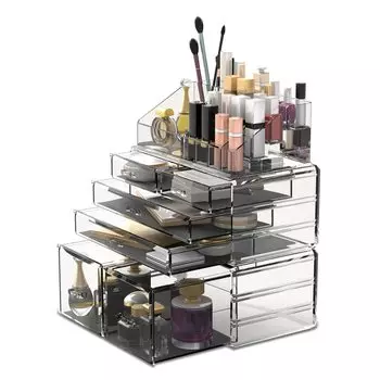 Readaeer Cosmetic Storage Cosmetic Large Makeup Хранение косметики Косметика Хранение косметики Косметика 3 яруса Коробка, Хранение, Емкость, Кейс, Коробка, Кейс, Кейс, (чистый) чистый