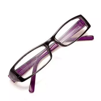 Reading Glasses Eyeglasses Small Rectangle Full Frame Floral Resin Scarves Fashion Diamond Women Unique +1.5 фиолетовый