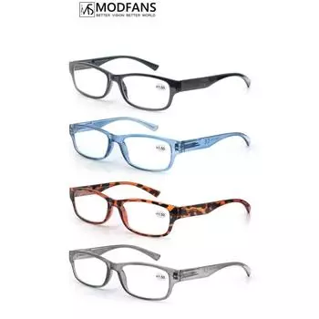 Reading Glasses Men Women Rectangle Durable Frame Readers Flexible Spring Hinge Clear View Magnification Strength +0.5 to +5.0 +125 синий