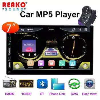 REAKOSOUND 1 Din Автомобильное радио 7 Универсальный мультимедийный плеер Carplay Android Авто Аудио MP5 Bluetooth USB TF FM Камера Автомобильная стереосистема