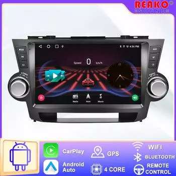 REAKOSOUND 2 Din 10,1-дюймовый автомобильный стерео авторадио для Highlander 2009-2012 Android 10,0 автомобильный радиоприемник GPS Wi-Fi зеркальная связь Bluetooth FM 10 -1+32
