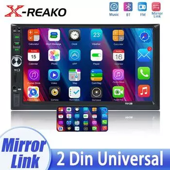 REAKOSOUND 2 Din Автомобильное радио 7 HD Авторадио Мультимедийный плеер 2DIN Сенсорный экран Автомобильная стереосистема MP5 Bluetooth USB TF FM камера 7012B