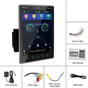 REAKOSOUND 2 Din Carplay Автомобильный Mp5-плеер 10,1-дюймовый сенсорный экран FM-радио Bluetooth 2+32G чёрный