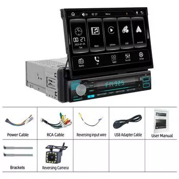 REAKOSOUND 7 дюймов 2 ГБ + 32 ГБ HD Беспроводной Android Auto CarPlay 1Din Видео Мультимедиа MP5-плеер Выдвижной экран Зеркальная связь Автомобильный BT/FM/USB/AUX 7inch-NWD9903/2+32