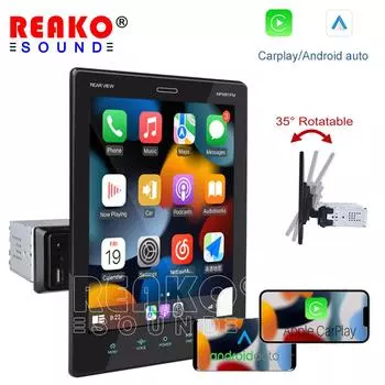REAKOSOUND 9,5-дюймовый 1Din автомобильный радиоприемник Carplay Android Auto MP5 плеер зеркальная связь Bluetooth FM выдвижной сенсорный экран мультимедийный плеер 9.5 inch MP5