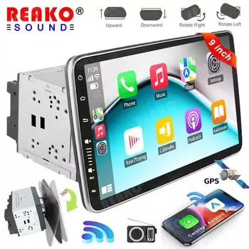 Reakosound 9-дюймовый Carplay Car Stereo Universal 2Din Android Radio 360 вращающийся экран Мультимедийный проигрыватель Авторадио Аудио RDS DSP 4 core 2GB+32GB carplay