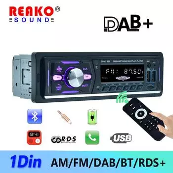 REAKOSOUND DAB Цифровое радио 1 Din MP3 Автомобильный плеер Dual USB Цифровой Bluetooth USB-зарядка Поддержка автомобильного радио FM AM RDS DAB AUX USB SD Радио M4 Car Radio