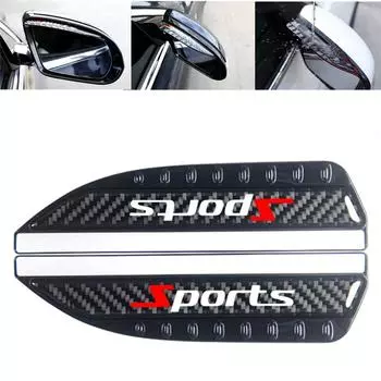 Real Carbon Fiber Car Rear View Side Mirror Rain Board Eyebrow Guard Sun Visor