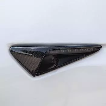 Real Carbon Fiber Car Side Wing Panel Cover For Tesla Model 3 /Y 2024 Car Exterior Thunder Fender Decoration Accessories