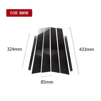 Real Carbon Fiber Window Pillar Strip Trim Decal For BMW 3-Series E90
