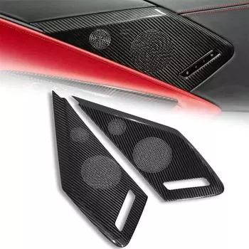 Real Carbon Side Door Speaker Cover Horn For C8 Corvette Convertible Coupe 20-23