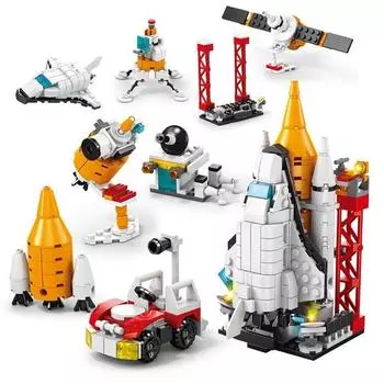 [Real Honey Night-Lego-совместимый блок-космос] E Набор «Космический шаттл» 8 Комбинированный набор E Блок для исследования космоса, микс