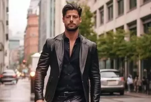 Настоящий мужской пиджак из овчины, горячая кожа, деловой, стильный, новый, черный, официальный, ручной работы XS чёрный