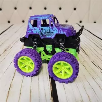 Реальная модель автомобиля, игрушечная машина с откатом, игрушечный мини-четырехколесный инерционный внедорожник, пластиковый фрикционный трюковой автомобиль для детей