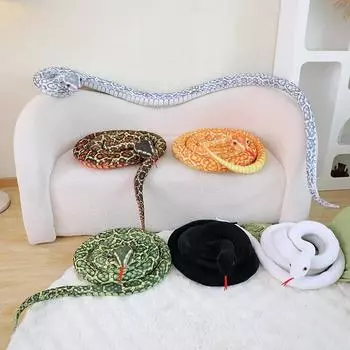 Реальная плюшевая игрушка питон змея гигантский удав кобра реалистичная мягкая змея плюшевая подушка для детей мальчик подарок на день рождения украшение дома 210cm