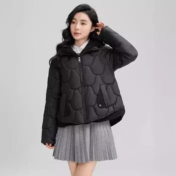 Реальные снимки новой хлопковой одежды, женский короткий стиль, простой и модный, со шляпами, зимнее тепло, утолщенное пальто. M