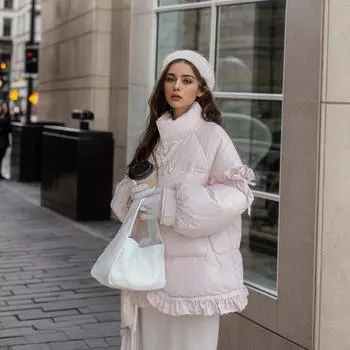 Реальный снимок маленьких японских студентов новогодняя хлопковая одежда женская пряжка свободная короткая корейская версия хлопковая подбитая одежда милая хлопковая подбитая S жёлтый