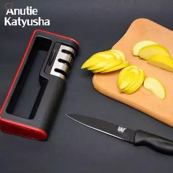Real Shot 1 шт. трехступенчатый быстрый точильный камень с острыми краями, кухонная точилка для всех ножей, кухонные инструменты, высокое качество