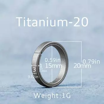 Real Titanium Alloy Key Rings Keychains Buckle Pendant Super Lightweight for Man Car Keychain for Male Creativity Gift 20mm/0.79in