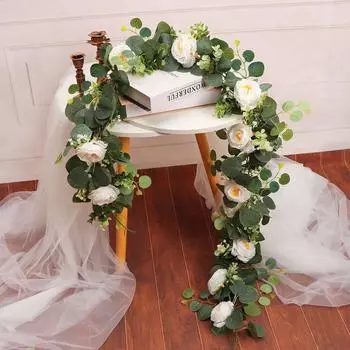 Realistic Fake Eucalyptus Leaves Lifelike Garland Hanging Plants Artificial Flowers New Year Style 3