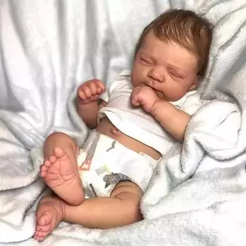 Реалистичная 49см полностью силиконовая кукла Reborn Baby Doll Pascale Прекрасная спящая кукла для девочек Игрушки Реалистичные имплантированные волосы Кукла для новорожденного Детский подарок на день рождения full silicone girl